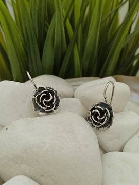 Дамски сребърни обеци “Роза”