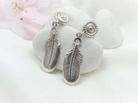 Дамски сребърни обеци с пера 15A