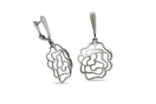 Сребърни обеци “РОЗА” 1106E