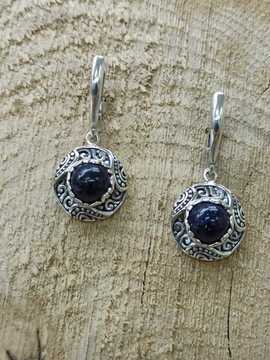 Дамски сребърни обеци с авантюрин 1254E