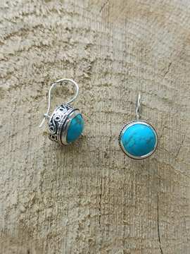 Дамски сребърни обеци с тюркоаз 1251ET