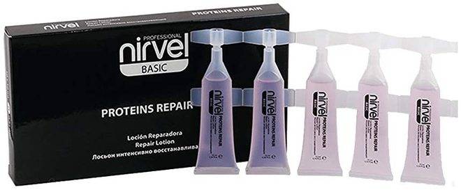 Nirvel proteins repair Подхранващи ампули с протеини за сухи увредени коси 10×10 ml