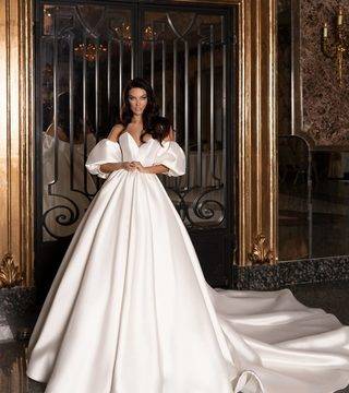 Сватбена рокля от висококачествено микадо…