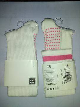 Малена – магазин за италиански бели памучни чорапи до коляно Сиси Sisi плътни чорапи от памук