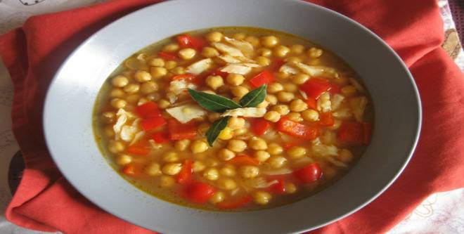 Супа от нахут с риба Треска