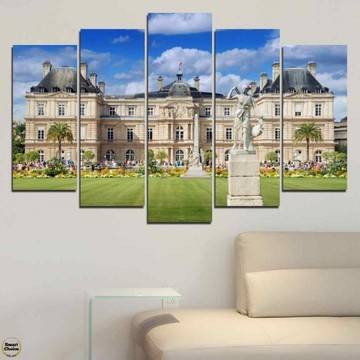 Картина пано за стена от 5 части – Люксембургската градина в Париж – HD-122