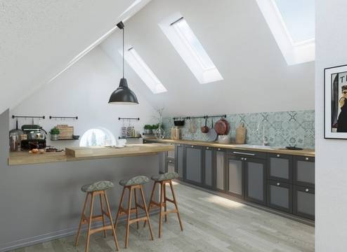 Как да организирате кухня в мансардата?