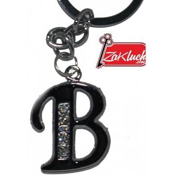 Ключодържател с буквата В и кристали, с едно лице