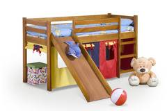 Къщичка за детска стая, легло и пързалка в едно (2 цвята)