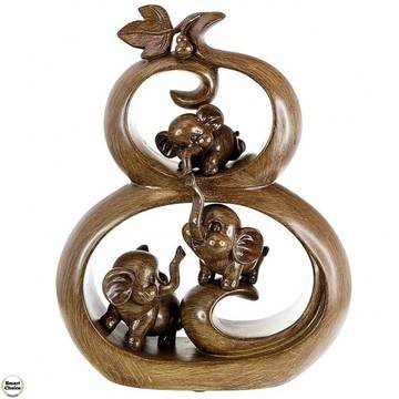 Фън Шуй статуетка круша с весели слончета – 40 см