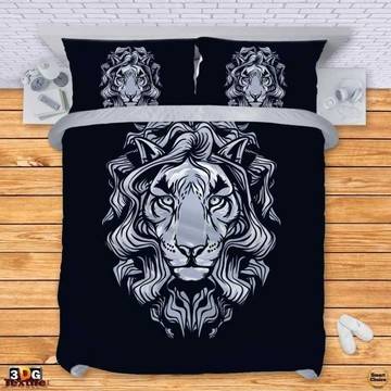 Комплект спално бельо – Абстрактен сребърен лъв. Модел – 002-503