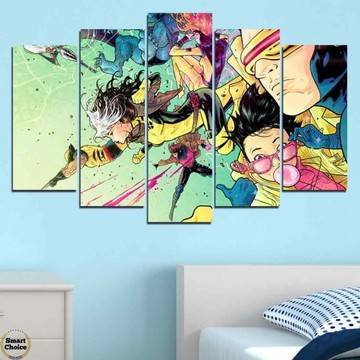 Декоративно пано за стена от 5 части – X-Men – Академия за мутанти – HD-398