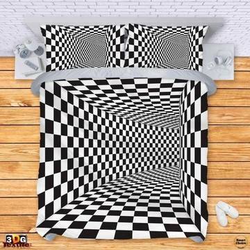 Комплект спално бельо – Илюзия в черно и бяло. Модел – 002-601