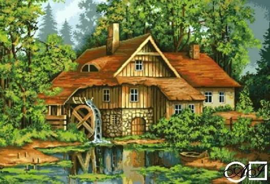 Диамантен гоблен ВОДЕНИЦАТА – ЛЯТО