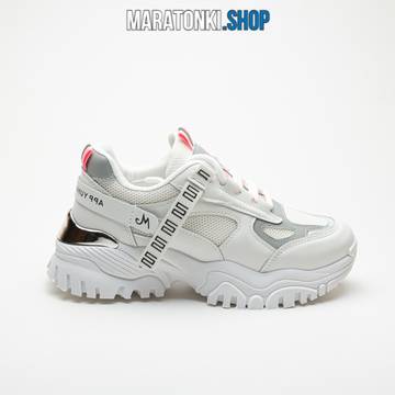 Бели дамски маратонки с платформа