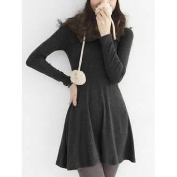 СИВА ВЪЛНЕНА ТУНИКА