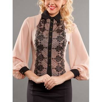 ШИФОНЕНА РИЗА С ДАНТЕЛА