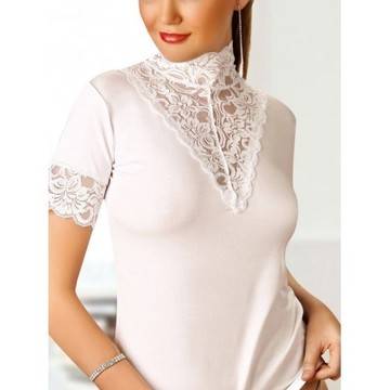 БЯЛА БЛУЗА С ДАНТЕЛЕНИ РЪКАВИ