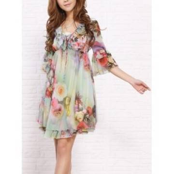 ШИФОНЕНА РОКЛЯ С ЩАМПА