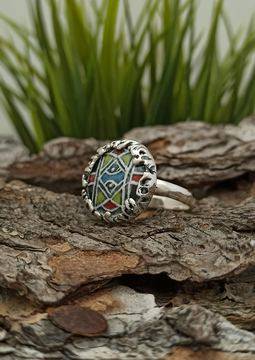 Дамски сребърен пръстен с керамика 1051R