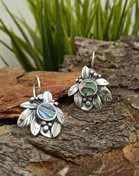 Дамски сребърни обеци с кралски седеф 1353ES