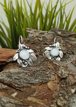 Дамски сребърни обеци със седеф 1353E