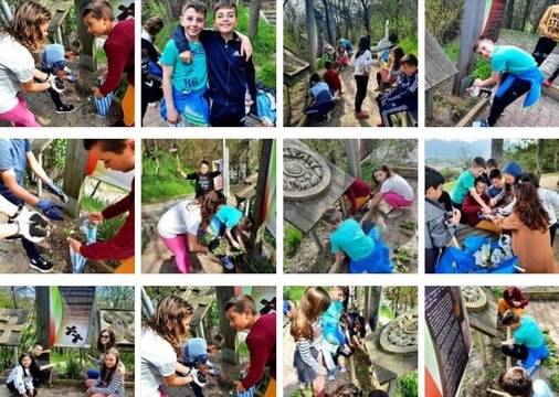 Деца засаждаха цветя на панорамна алея „Стъпалата“ в Разлог