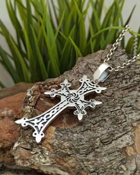 Сребърен кръст от оксидирано сребро 1409M