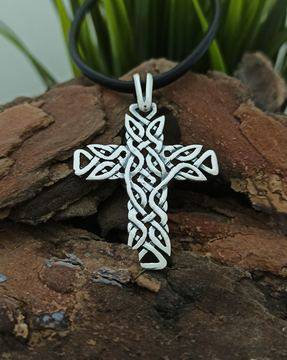 Сребърен медальон кръст с келтски мотиви 746M