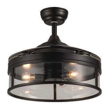 Вентилатор за таван с прибиращи се перки, LED осветление, дистанционно управление