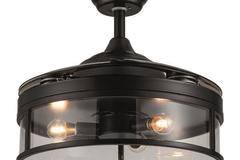 Вентилатор за таван с прибиращи се перки, LED осветление, дистанционно управление