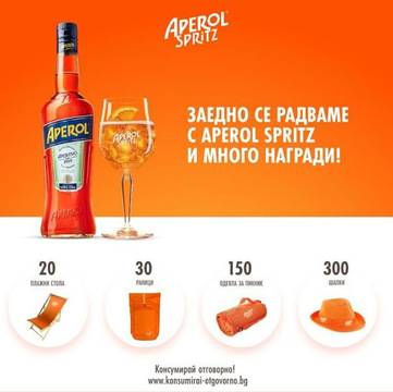 Спечелете плажни столове, раници, шапки и одеяла за пикник от Aperol Spritz