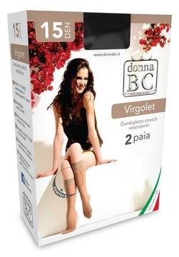 Малена – магазин за копринени чорапи до коляно италиански три четвърти чорапи Virgolet 15 DEN гладки чорапи