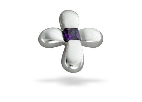 Дамски сребърен кръст с монтиран цирконий 207M