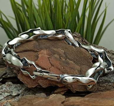 Масивна мъжка сребърна гривна 454B