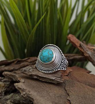 Дамски сребърен пръстен с тюркоаз 1228RT