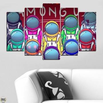 Декоративно пано за стена от 5 части за геймъри – Among Us – HD-5018