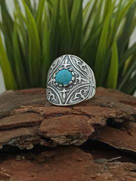 Дамски сребърен пръстен с тюркоаз 1195R