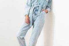 Trendyol – Дамски дълъг дънков Гащеризон с връзка