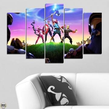 Декоративно пано за стена от 5 части за геймъри – Fortnite Avengers – HD-5025