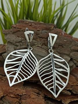 Дамски сребърни обеци “ЛИСТО на Дъб” 763E