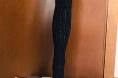 Малена – магазин за светлосиви дамски фигурални 7-8ми вълнени чорапи над колена седем осми вълнени чорапи