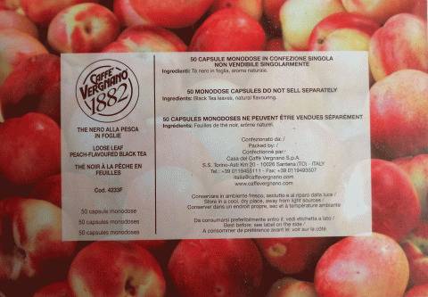 Капсули разтворим чай праскова Vergnano 1882 Espresso съвместими с Lavazza Espresso Point 50 бр.