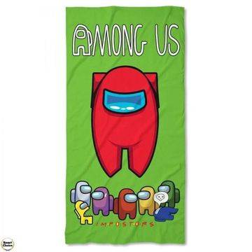 Хавлиена плажна кърпа 5 размера – Among Us Самозванци – зелена. Модел – K-3246