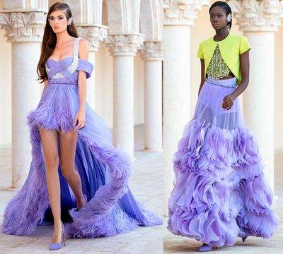 Модерни Виолетови Рокли и Дрехи 2022