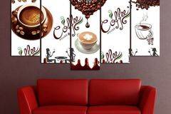 Декоративно пано – картина за стена от 5 части – Coffee House. HD-5045