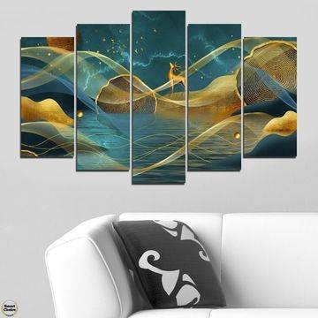 Декоративно пано – картина за стена от 5 части – Самотен елен. HD-5056 – Smart Choice