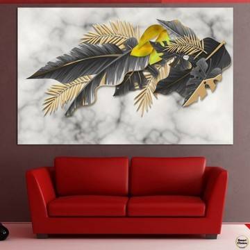 Картина пано за стена от 1 част – Черни пера. HD-5060-1
