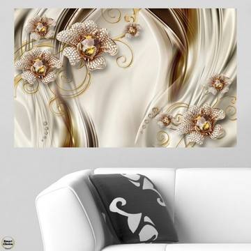 Картина пано за стена от 1 част – Диамантени Орхидеи. HD-5066-1