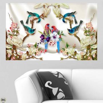 Картина пано за стена от 1 част – Двойка папагали. HD-5067-1